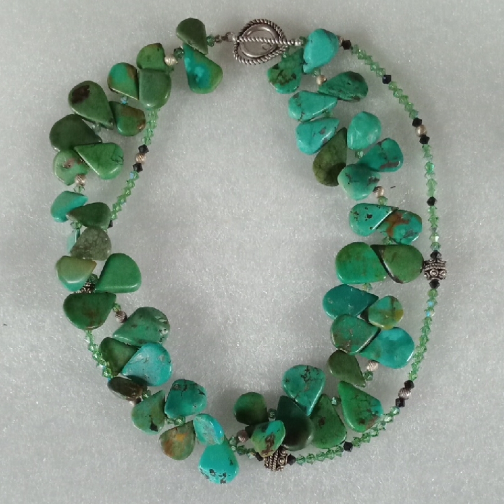 Turquoise Tear Drop Necklace #A365